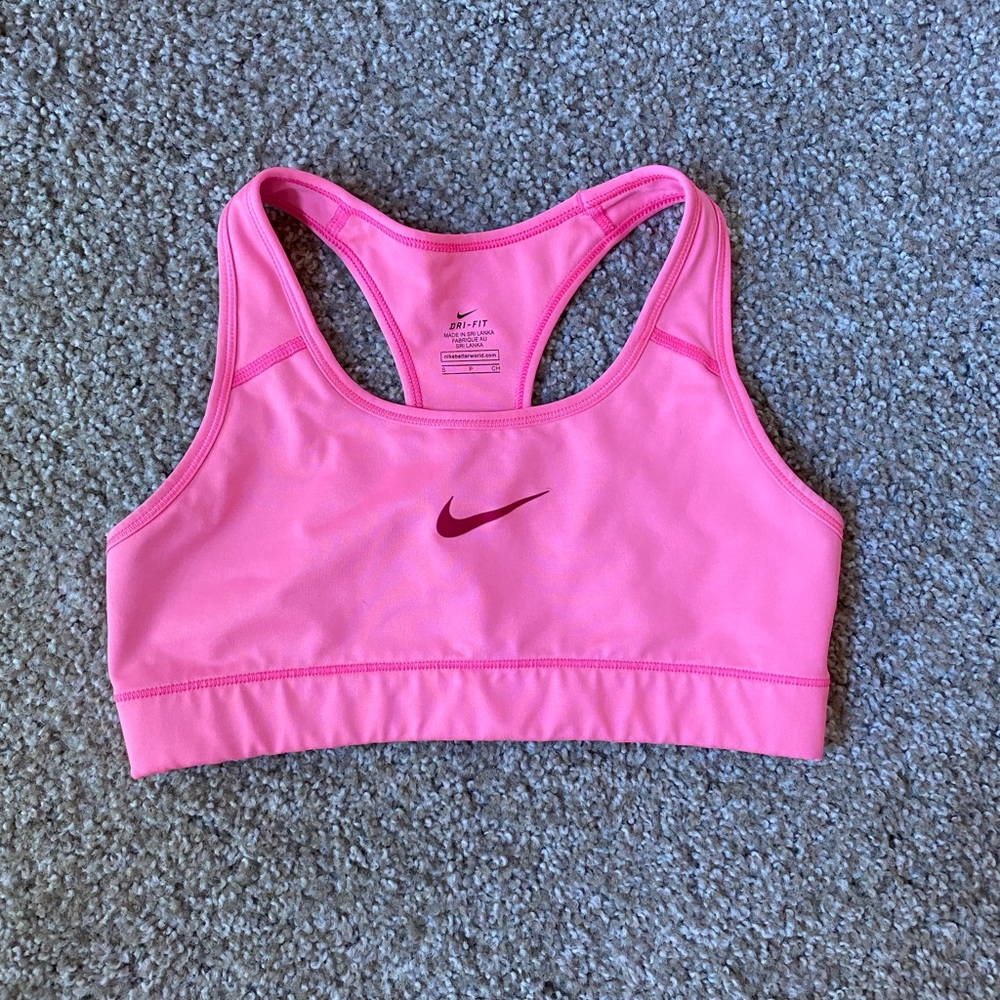 Pink Nike sports bra